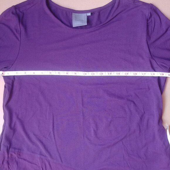 Zeaberg purple asymmetrical hemline tunic top stretch purple modal size … - Picture 12 of 12